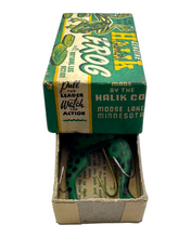 Load image into Gallery viewer, Antique Mechanical Frog Lure. Halik Frog. Minnesota Fishing Fame. 3 Hooks