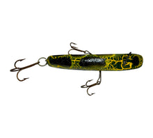 Load image into Gallery viewer, Top View of HELIN TACKLE COMPANY FAMOUS FLATFISH Wood Fishing Lure in FROG
