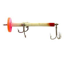 Load image into Gallery viewer, Belly View of amprey Lure And Tackle Company "THE ORIGINAL LAMPREY" Vintage Fishing Lure in SHAD with FLUORESCENT PINK LIP