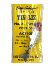 Load image into Gallery viewer, FRED ARBOGAST OLD FLYROD TIN LIZ. No 2 SIZE. Vintage Card.