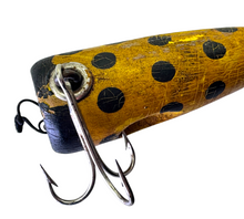Lade das Bild in den Galerie-Viewer, BIFF BAITS BIFF MASTER BIFF PLUG. YELLOW BLACK SPOTTED. ANTIQUE WOOD LURE. cup hardware