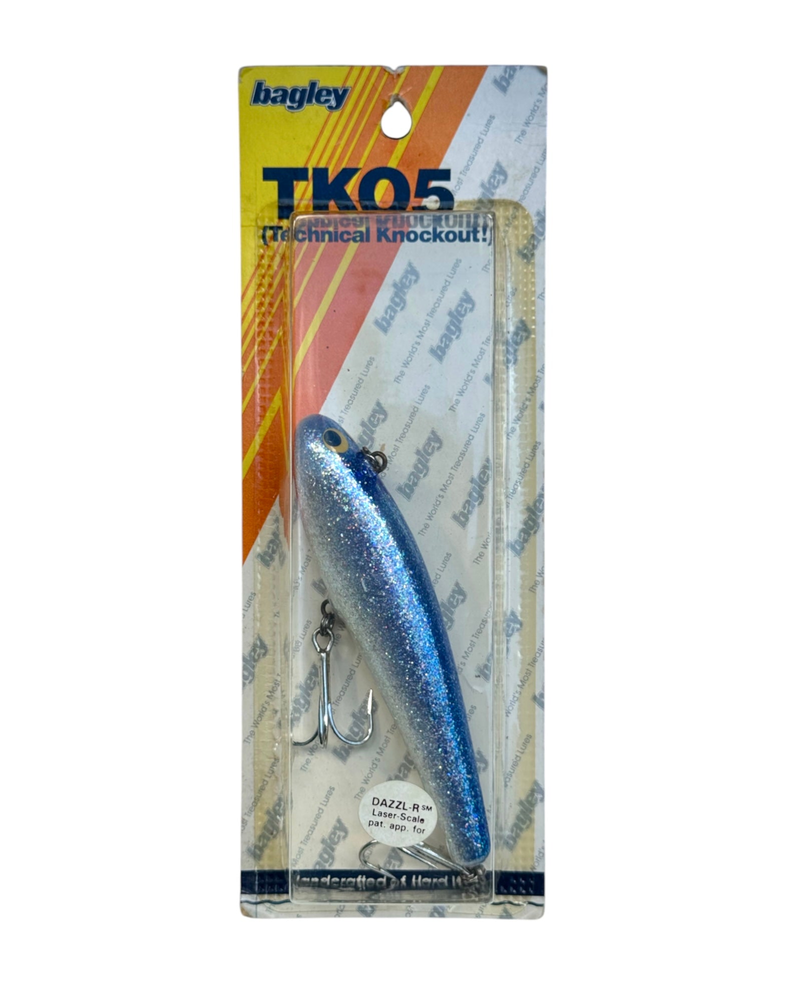 BAGLEY BAITS TKO WOOD FISHING LURE • DAZZLE BLUE on WHITE – Toad