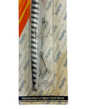 Load image into Gallery viewer, BAGLEYS BANG O LURE 7 Hardwood Fishing Lure in STRIPED BLACK on SILVER handcrafted