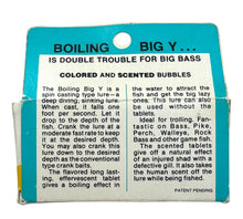 Load image into Gallery viewer, YOUNG LURES BOILING BIG Y RATTLING CRANKBAIT. Old Fishing Lure From South Carolina. colored and scented bubbles
