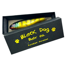 Load image into Gallery viewer, BLACK DOG BAITS LUNKER PUNKER BLUEGILL SWIMBAIT boxed