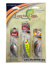 Load image into Gallery viewer, LURE FOR A CURE and BOMBER LURES LIMITED EDITION COLORS. ANGLING AGAINST CANCER CRANKBAITS