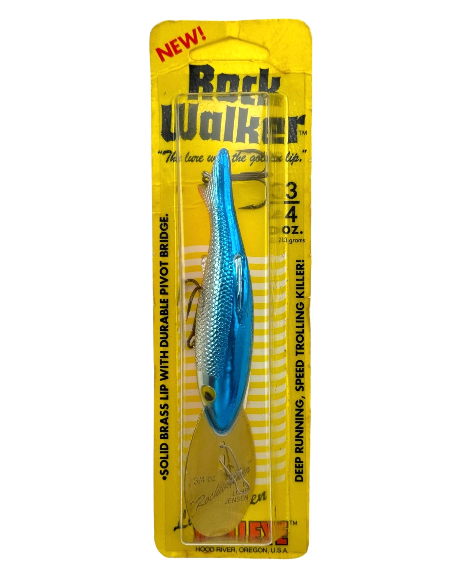 BRASS LIP • LUHR JENSEN ROCK WALKER Fishing Lure • 6624-034-0873 SILVER PRISM LITE/BLUE/ORANGE