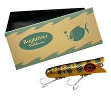 Load image into Gallery viewer, BRIGHT LIVER TACKLE FREDDIE FISHING LURE in BLACK PERCH SCALE. Handcrafted Wood Japanese Bait. ブライトリバー