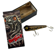 Cargar imagen en el visor de la galería, BLOOD SHOT MORGUE WOODEN CHUGGER Topwater Fishing Lure. Custom Made Rattlesnake Wood Bait from Japan.