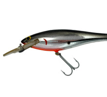 Load image into Gallery viewer, Bagleys Diving Bang O B Fishing lure in Flash Black on Silver. DB 06 Saltwater Fishing Lure. Close up