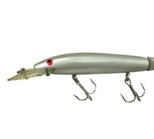 Cargar imagen en el visor de la galería, REBEL FASTRAC JOINTED MINNOW VINTAGE FISHING LURE IN SILVER SHADOW l up close