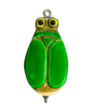 Load image into Gallery viewer, Folk Art Fishing Lure. Wood Lure. Green Beetle Wings