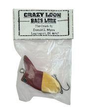 Lataa kuva Galleria-katseluun, Handmade Wood Lure from Donald Myers of Logansport, Ind. Crazy Loon Bass Lure. Folk Art.