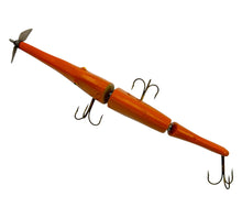 Load image into Gallery viewer, Jointed Gar Wood Fishing Lure from Southern Illinois Artist Jim Smith. Fishing Art by JAS Lures. treble hooks