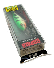 Load image into Gallery viewer, RAPALA LURES SHAD RAP Fishing Lure in GLOW GREEN TIGER. Gander MTN Special Edition. box stats