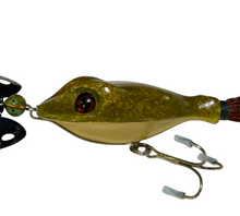 Load image into Gallery viewer, HANDCARVED WOOD FROG MUSKY LURE by GREEN BAY DECOY MAKER, DAVID CHARLES. artisan lampwork glass bead