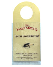 Load image into Gallery viewer, FAMOUS GROUSE SCOTCH WHISKEY BOTTLE PROMO. WET FLY with GROUSE & GOLD.