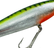 Load image into Gallery viewer, BAGLEYS DIVING BANG-O-B 8 BALSA FISHING LURE in HOT BLUE CHARTREUSE on SILVER FOIL body foiling