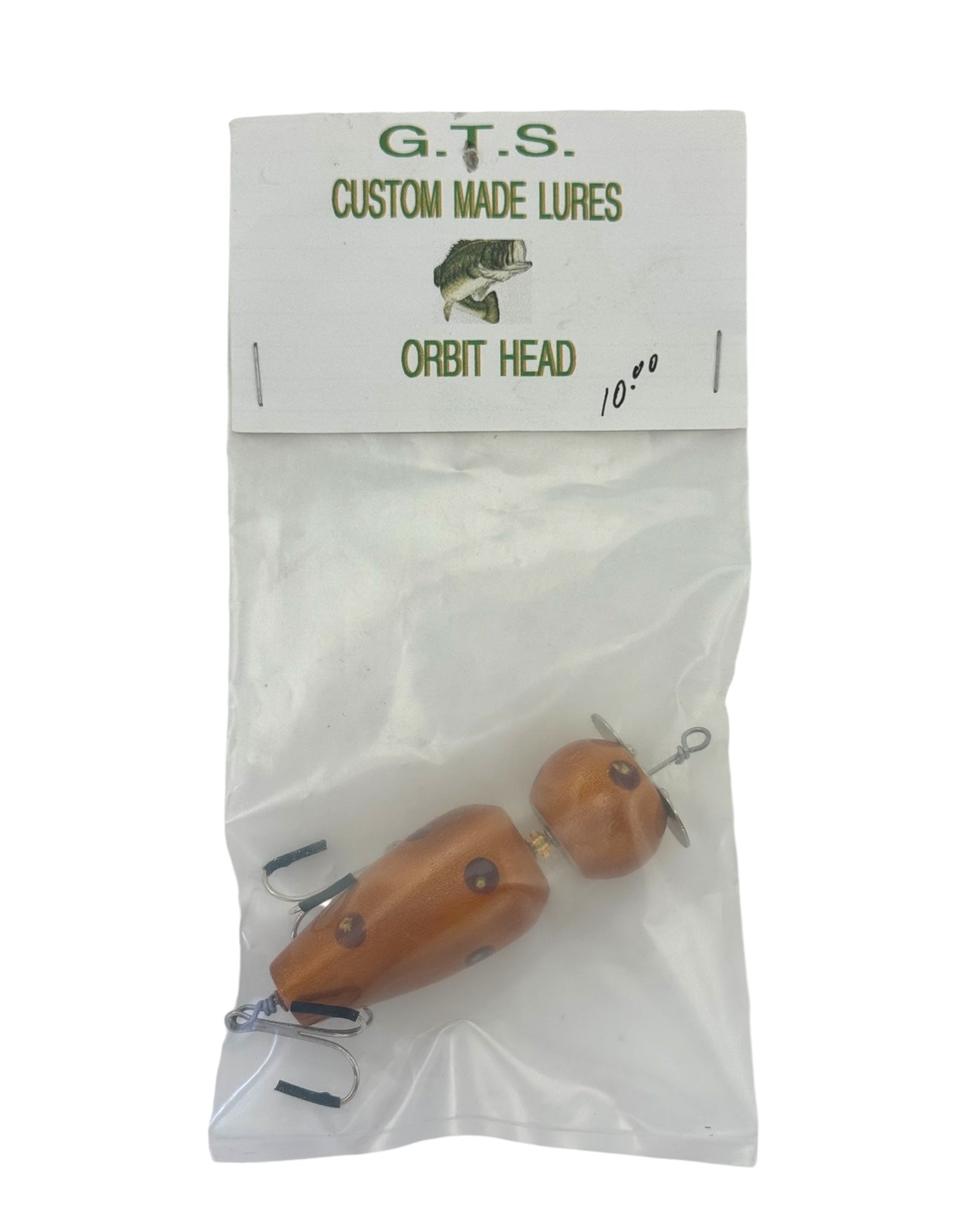 WOOD ROTARY BAIT • GEORGE SARSFIELD GTS CUSTOM MADE LURES ORBIT HEAD Fishing Lure • CHIPOTLE MUSTARD DOT
