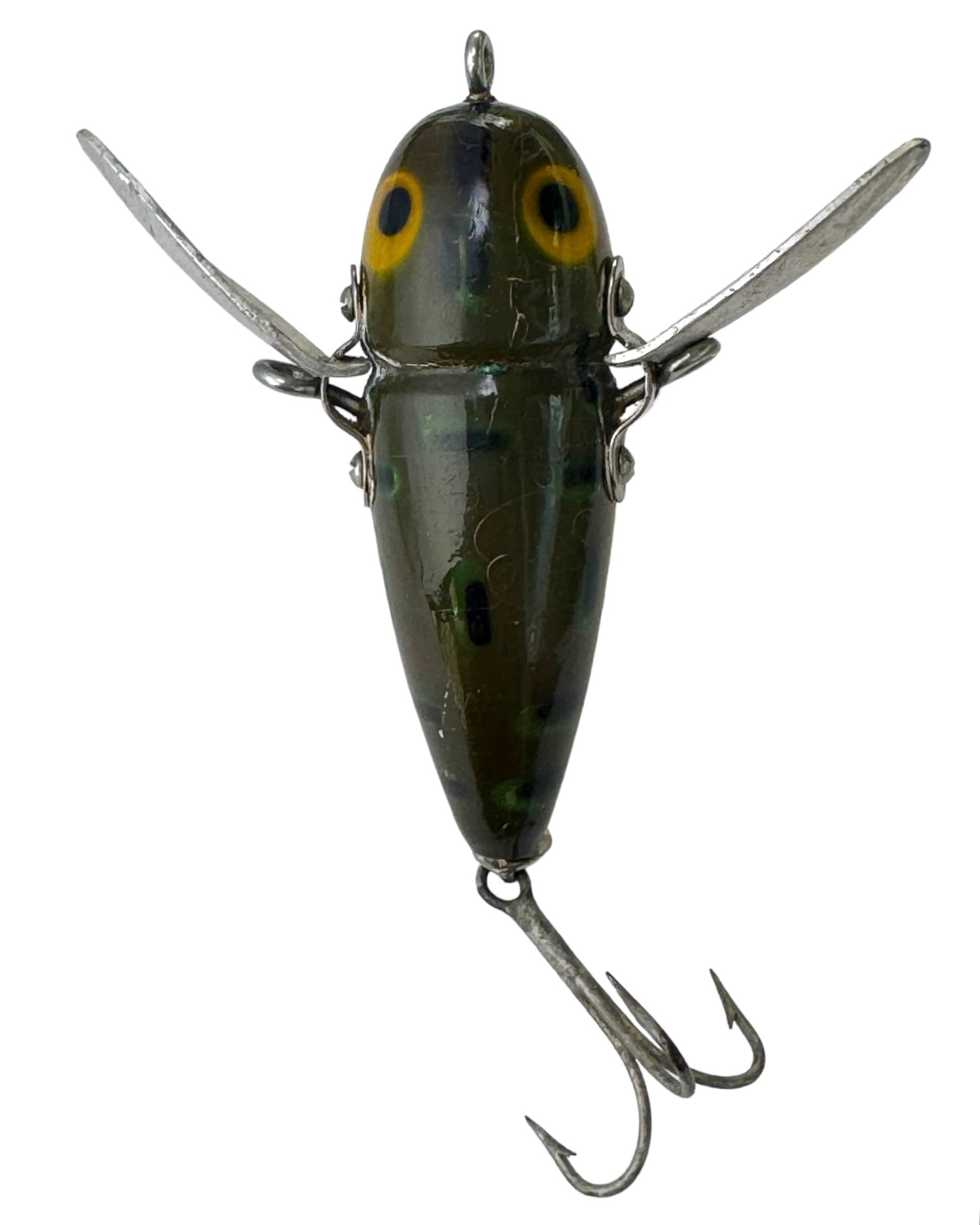 RARE HEDDON CONETAIL CRAZY CRAWLER WOOD FISHING LURE • FROG – Toad Tackle