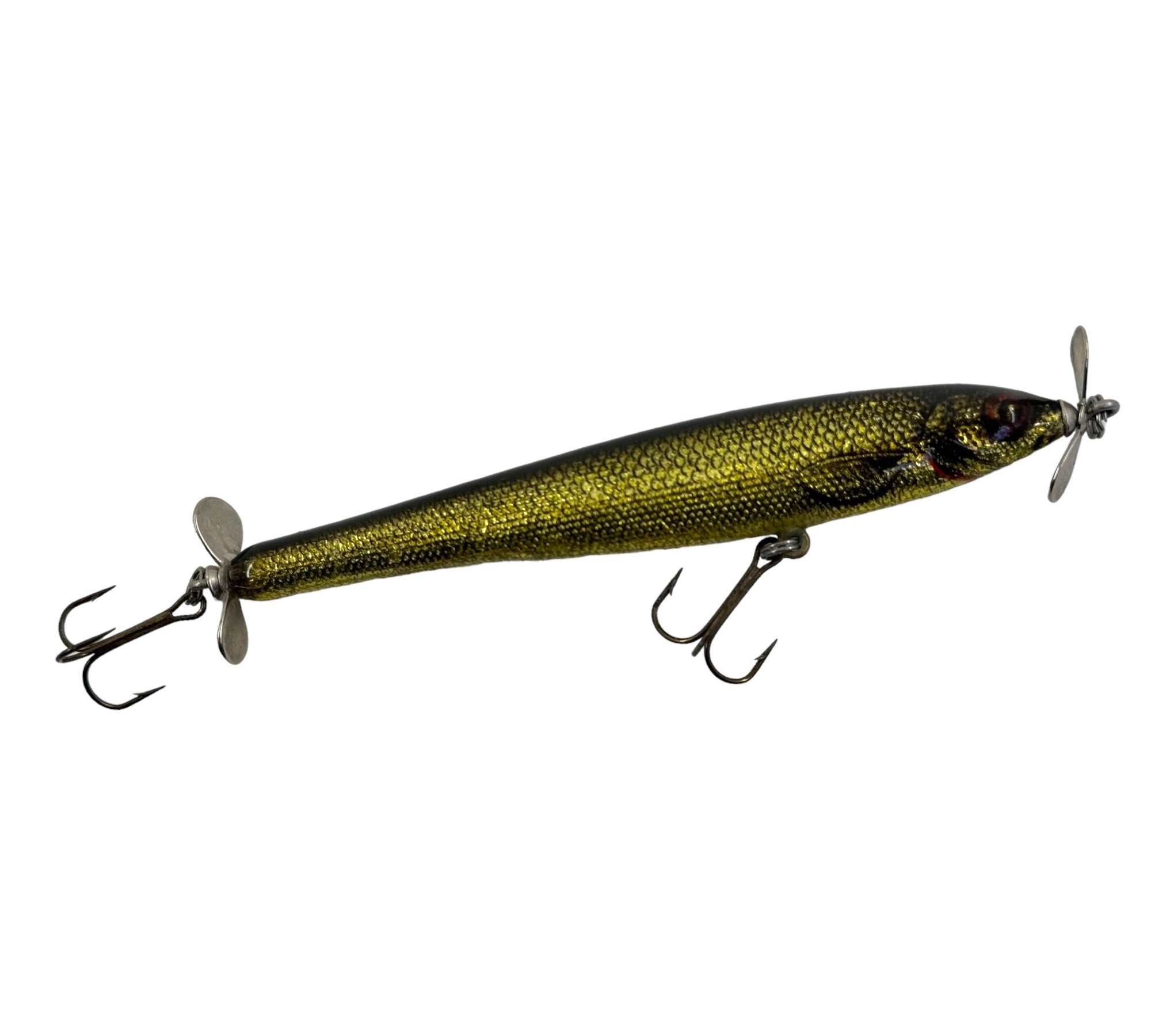 BAGLEY TWIN SPINNER MINNOW Fishing Lure • BLACK on GOLD FOIL
