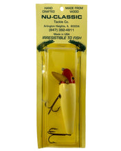 Load image into Gallery viewer, NU-CLASSIC TACKLE COMPANY 5" Handcrafted Wood Fishing Lure in RED HEAD. Muskie or Big Fishing Sized Bait.