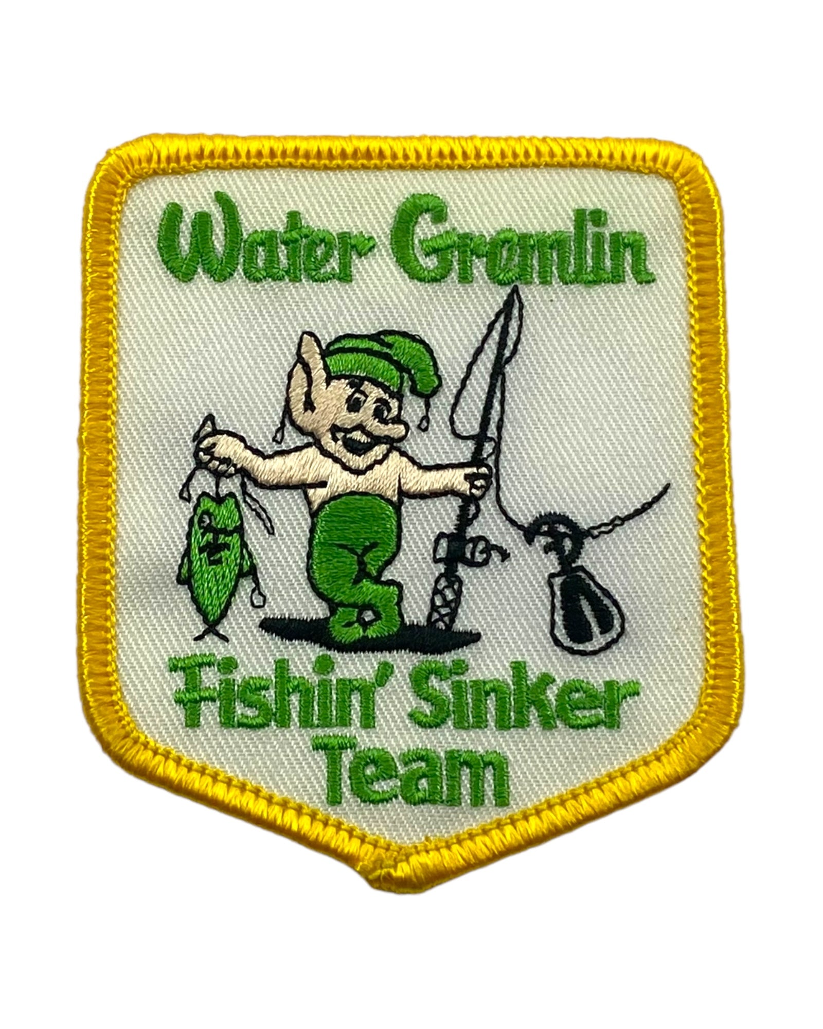 WATER GREMLIN FISHING SINKER TEAM Patch • Yellow & White – Toad Tackle