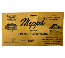 Load image into Gallery viewer, Antique • Factory Sealed MEPPS ORIGINAL FRENCH SPINNERS 6816 Fishing Lure • B3 BRASS