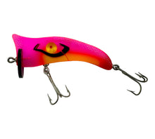Load image into Gallery viewer, Left Facing View of Mid-Century Modern Lamprey Lure And Tackle Company of Chicago, Illinois "THE ORIGINAL LAMPREY" Vintage Fishing Lure in PIPED LIGHT RED & BLACK. Original Box & Insert Included.