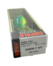 Cargar imagen en el visor de la galería, Box Stats View of RAPALA LURES DOWN DEEP RATTLIN FAT RAP 7 Fishing Lure in FIRE TIGER