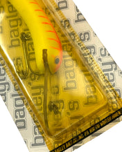 Load image into Gallery viewer, Up CLose View of BAGLEY DIVING SMOO Musky Fishing Lure in ORIGINAL TIGER STRIPE on FLUORESCENT YELLOW