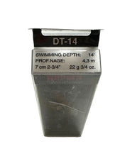 Load image into Gallery viewer, Box Stats View of RAPALA LURES DT-14 Fishing Lure in PURPLE OLIVE CRAW