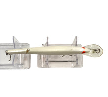 Cargar imagen en el visor de la galería, Top View of Rebel Lures FASTRAC JOINTED MINNOW Fishing Lure in White w/ Orange Belly