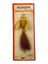 Load image into Gallery viewer, Back Side of Bait View for WORDEN SPINNING BASS BUG Antique Fishing Lure on Original Card