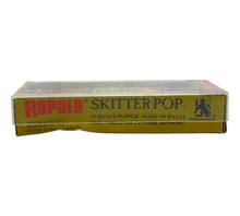 Load image into Gallery viewer, Side Crunch View of RAPALA LURES SKITTER POP Size 9 Topwater Fishing Lure in HOT CLOWN