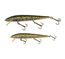 Cargar imagen en el visor de la galería, Lot of 2 REBEL LURES 4.5" & 5.5" MINNOW Fishing Lures • NATURALIZED PIKE