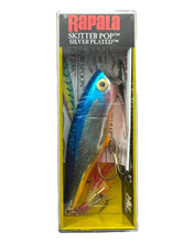 Charger l'image dans la galerie, RAPALA LURES SILVER PLATED SKITTER POP Size 7 Topwater Fishing Lure in SILVER BLUE