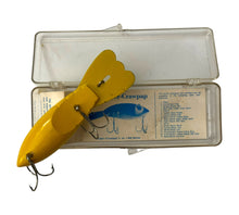 Load image into Gallery viewer, Belly View of ROGER'S SPORTING GOODS COMPANY "THE SUPER-CRAWPAP" Fishing Lure in YELLOW BLACK DOT