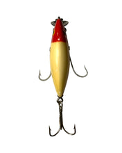Load image into Gallery viewer, Top View of FEATHER RIVER LURES of California BASS-KA-TEER Vintage Fishing Lure in RED HEAD