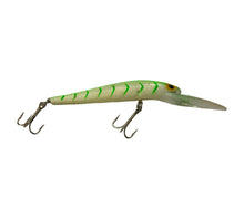 Load image into Gallery viewer, Right Facing View of STORM LURES Deep Jr Thunderstick Fishing Lures in LUMINOUS GREEN HERRINGBONE
