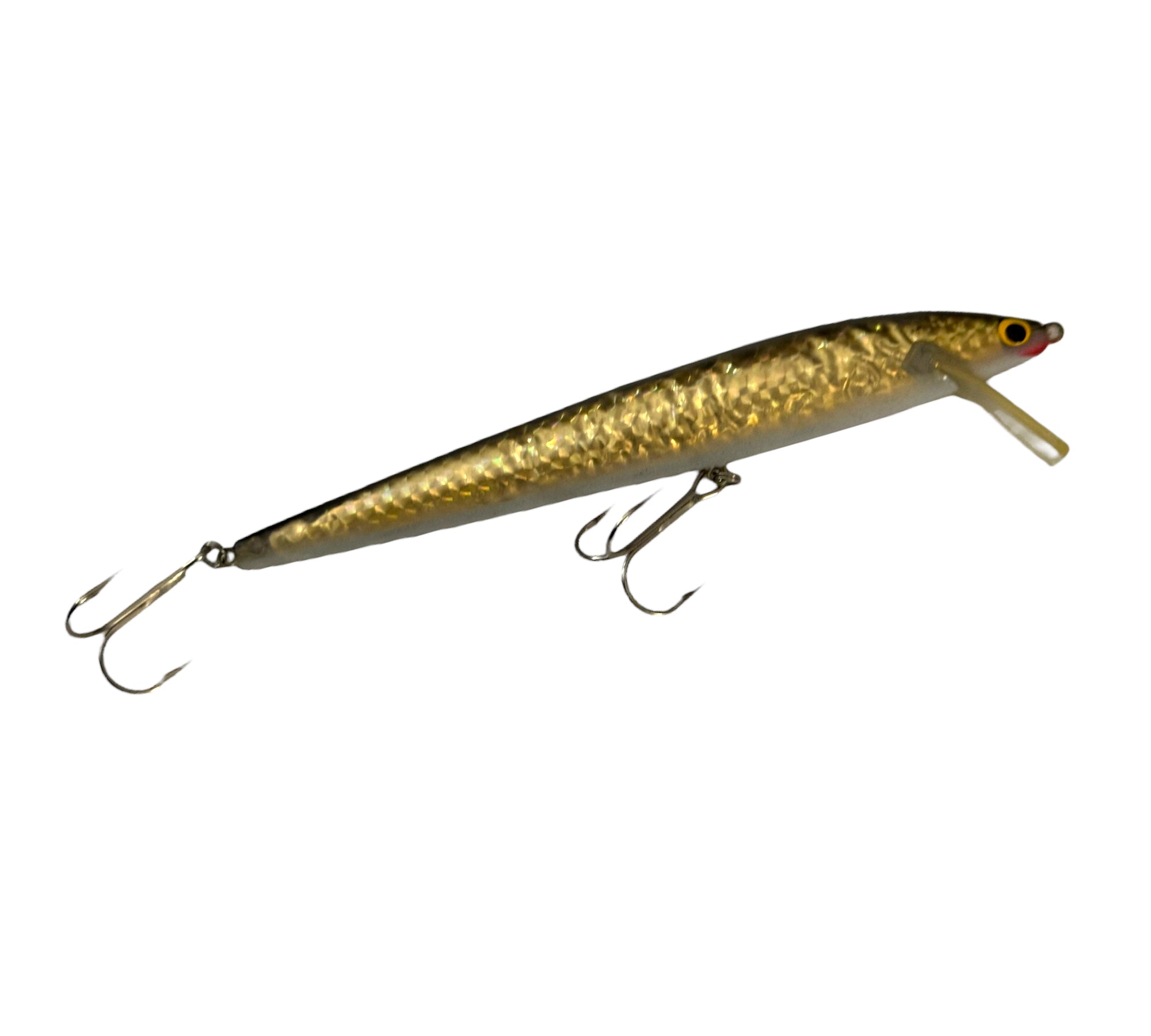 dam lures fishing DAM Plastic SQUARE BILL MINNOW Fishing Lure • HOLOGRAPHIC GOLD w/ BLACK BACK & WHITE BELLY