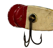 Load image into Gallery viewer, Up Close Lip View of CREEK CHUB RIVER RUSTLER Fishing Lure in PIKE SCALE. Antique CCBCO Bait.