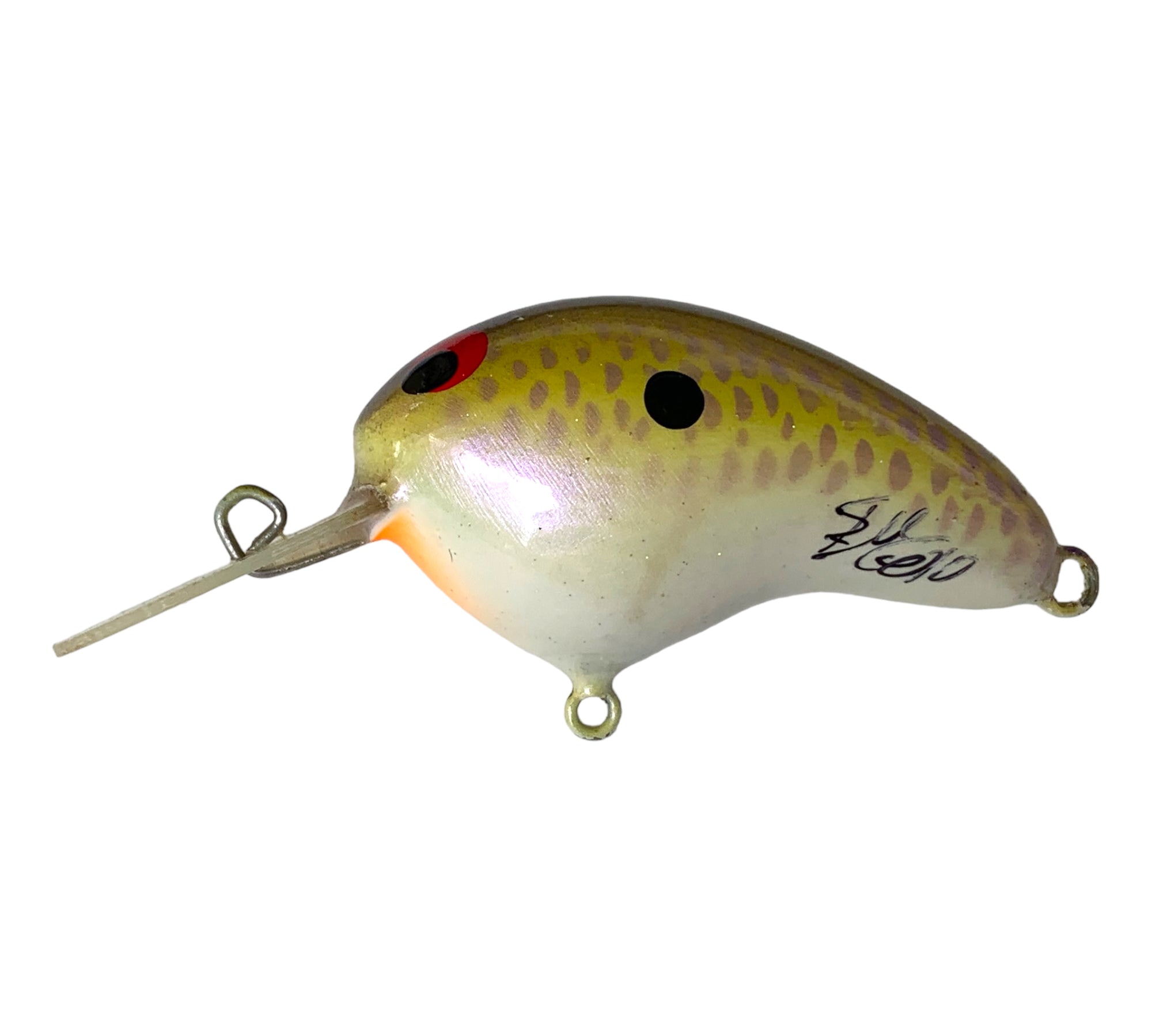 fatbody fishing lure Handmade Bass Lures • BRIAN'S BEES CRANKBAITS 1 7/8" FAT BODY ROUND LIP Fishing Lure in #168 PURPLE BACK/SPOT & YELLOW