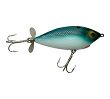 Load image into Gallery viewer, WHOPPER STOPPER LURES 300 Series HELLRAISER Fishing Lure in GREEN SHAD MINNOW. Vintage Topwater Injured Minnow Crankbait. R