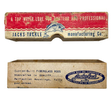 Charger l'image dans la galerie, JACK'S TACKLE RIP-L-LURE Antique Fishing Lure. Topwater Bait from OKC, Oklahoma. rods reels box side