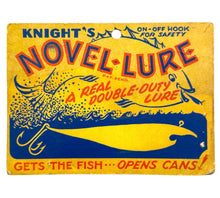 Lade das Bild in den Galerie-Viewer, KNIGHT'S NOVEL-LURE on VINTAGE GRAPHICS CARD. MPLS, MN. old fishing graphics