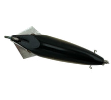 Load image into Gallery viewer, Back View of MIRACLE LURES LITTLE MO MIRACLE LURE in Black. Vintage Fishing Lure from Largo, Florida