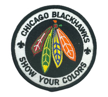 Load image into Gallery viewer, National Hockey League CHICAGO BLACKHAWKS BOY SCOUTS DAY Embroidered Patch. SHOW YOUR COLORS.