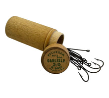 Load image into Gallery viewer, Antique PFLUEGER CARLISLE FISH HOOKS in ORIGINAL WOOD BARREL