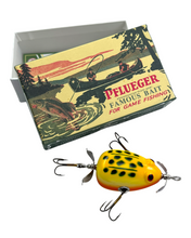 Charger l'image dans la galerie, PFLUEGER KENT FROG FLOATER FISHING LURE + CANOE BOX. YELLOW FROG. game fishing